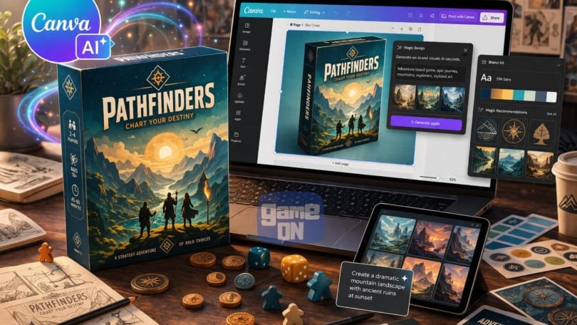 Canva AI game box cover design