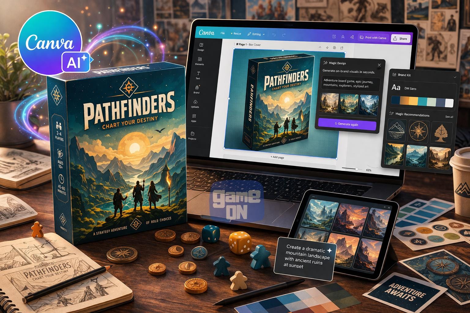 Canva AI game box cover design