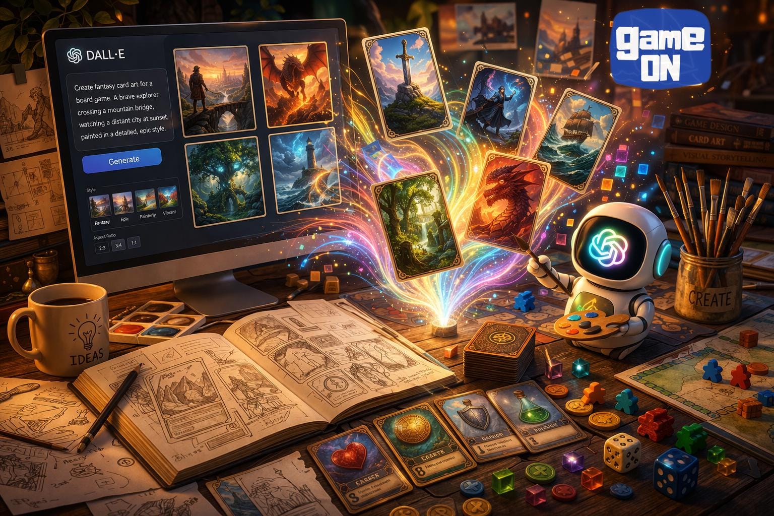 Game board Card Design with Dall-E