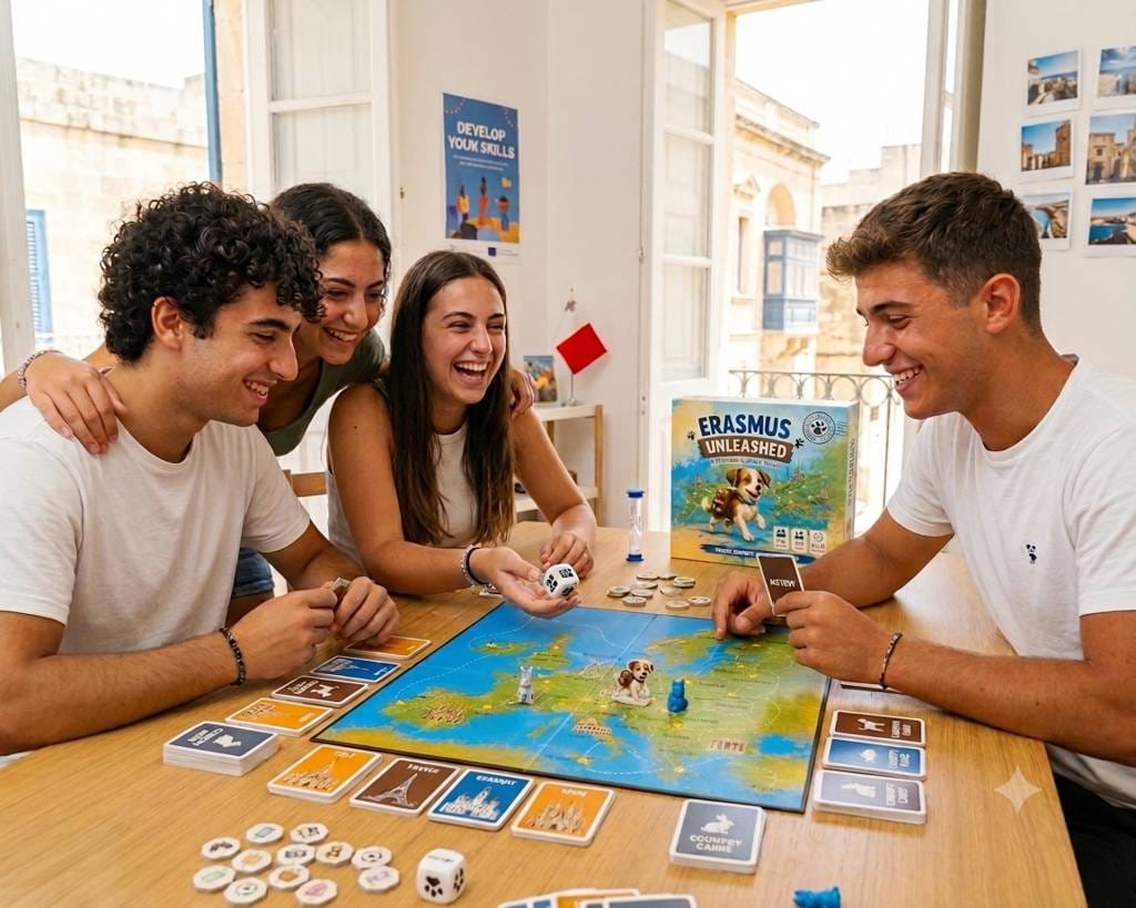Youth playing Erasmus Unleashed Game