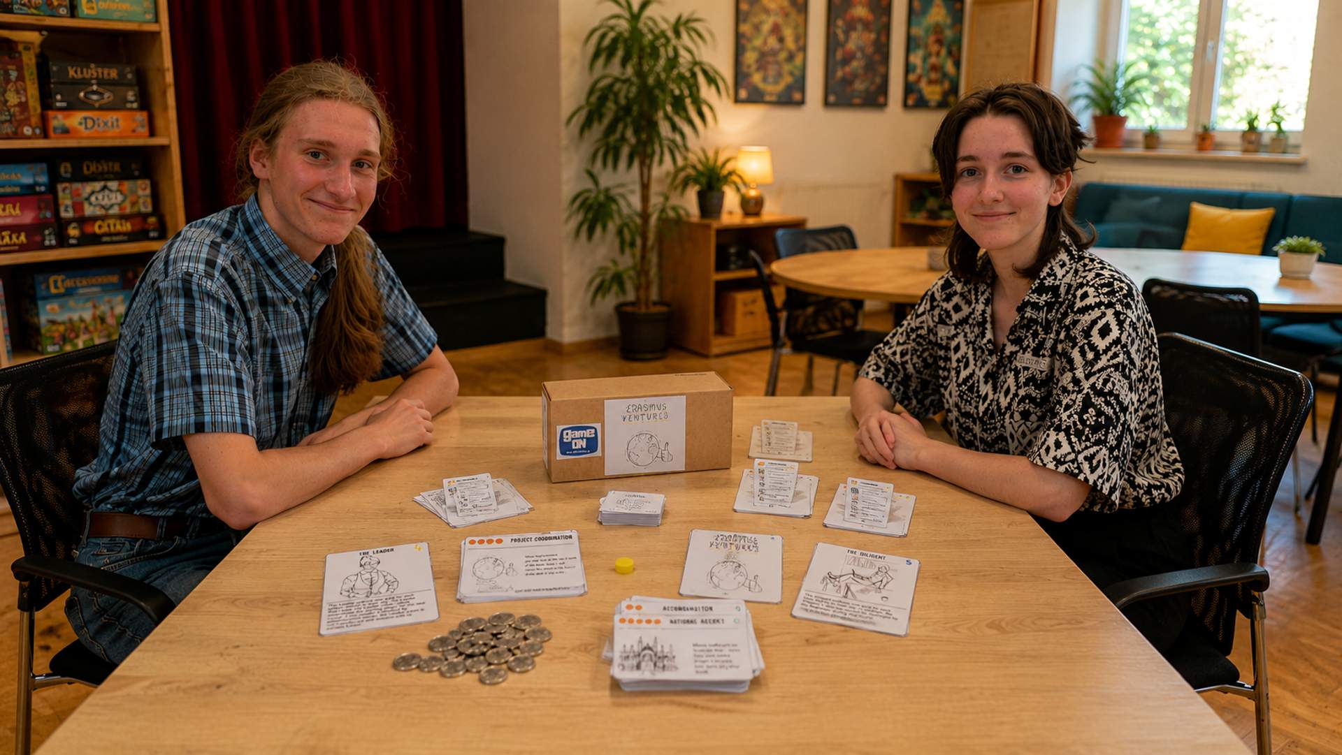 Czech Game On team members with the ErasmusVentures board game prototype developed through GameChangers.