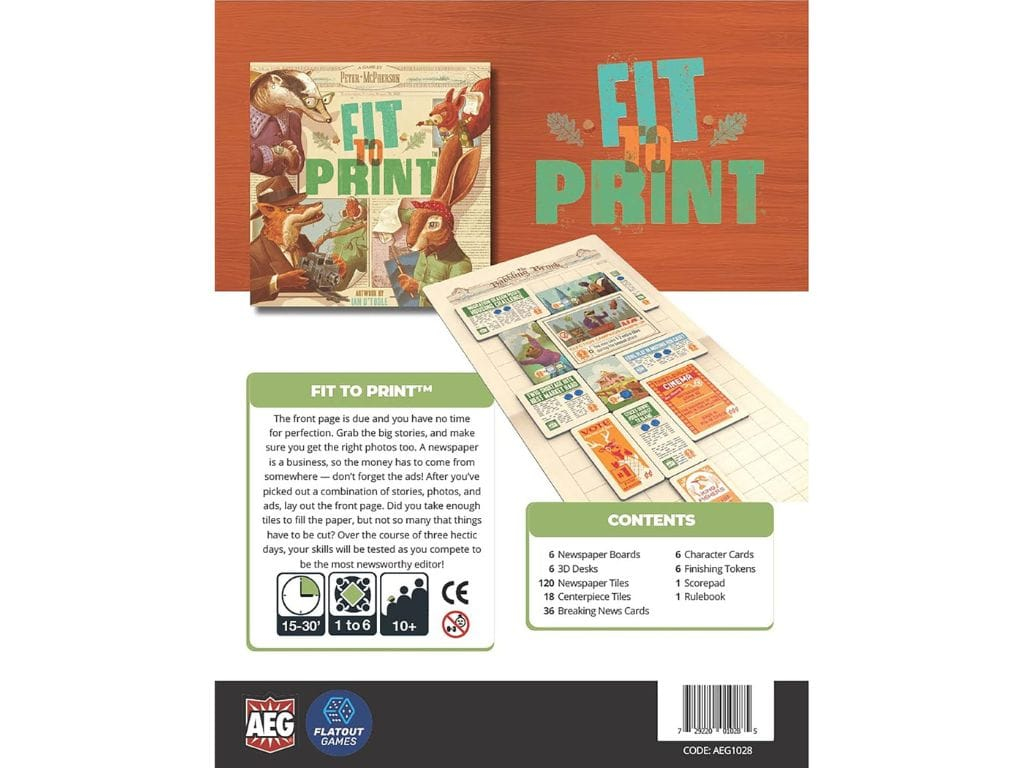 Fit to Print board game box back